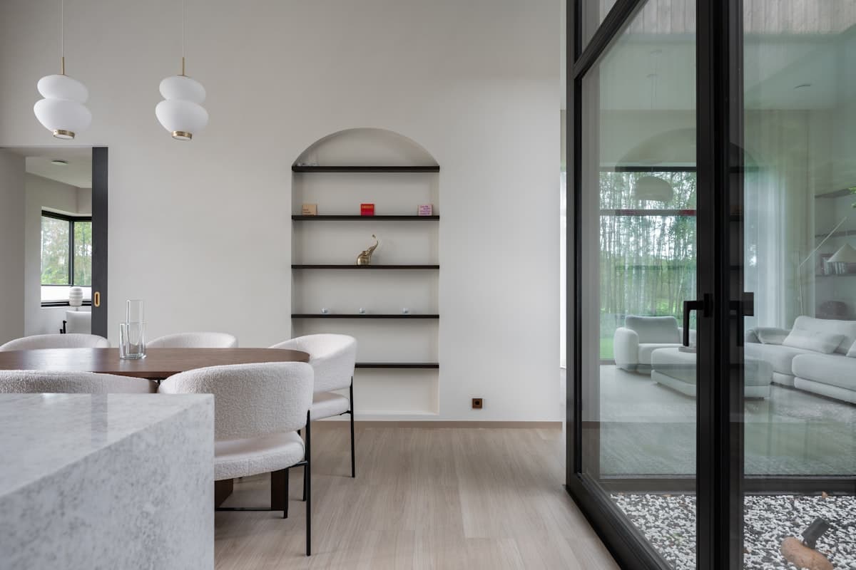 Modern interior with professionally cleaned carpet and upholstery